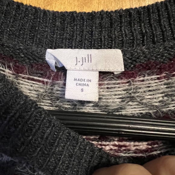 J. Jill Fair Isle Nordic Midi Sweater Dress Grey/Charcoal Size Small - Picture 3 of 6